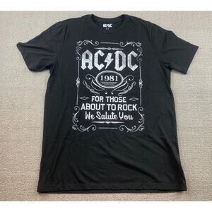 AC/DC Men's For Those About To Rock We Salute You Size M Black T-Shirt‎